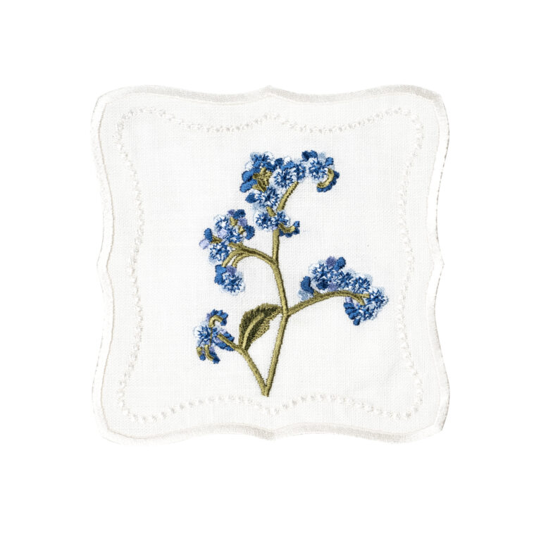 Royal Dalgalı Mavi Çiçek Kokteyl Peçetesi