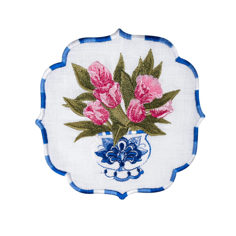 Royal Blue Blanc Kokteyl Peçetesi – Pembe Lale