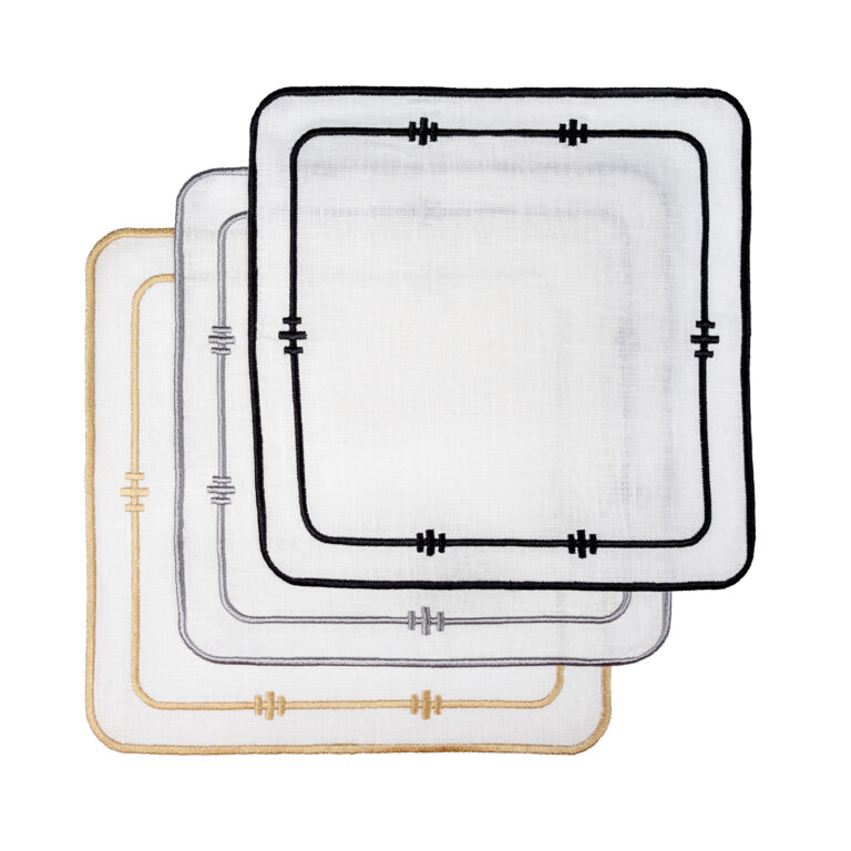 Üç Çizgi Kare Tepsi Örtüsü